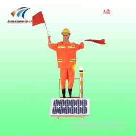 高速叔公养护区摇旗假人 太阳能施工假人质保2年